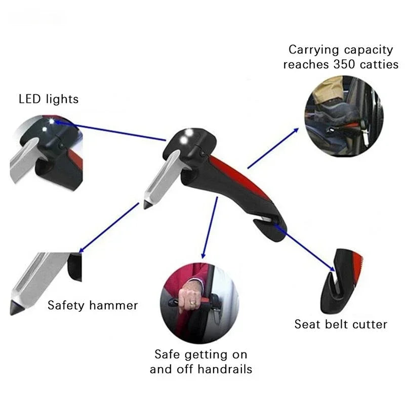 Novas Alças de Suporte para Veículos 4 em 1 Estilosas - Alça de Assistência para Carro, Alça de Suporte Multifuncional, Barra de Ajuda para a Porta com Segurança.